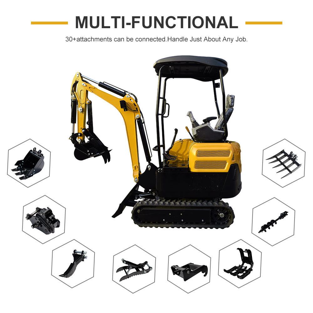 MS20 2-Ton Mini Excavator – Kubota Diesel Engine with Thumb Clip