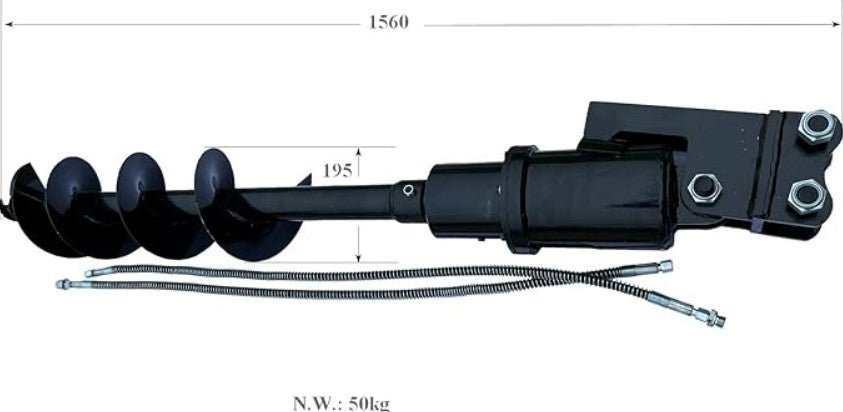 Wallemac Hydraulic Auger Attachment for Excavators - 25mm Pin