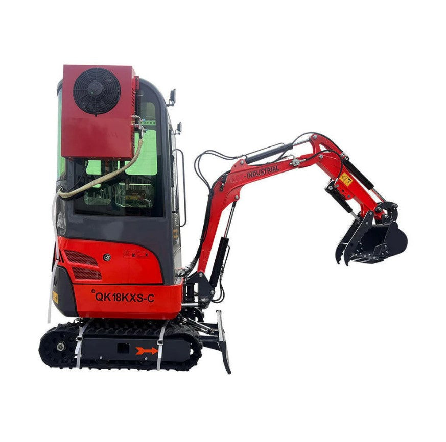 1-Ton, Kubota Engine Mini & Small Excavator w/Air Conditioning, Side Swing & Enclosed Cab | AGT-KH18K-CC