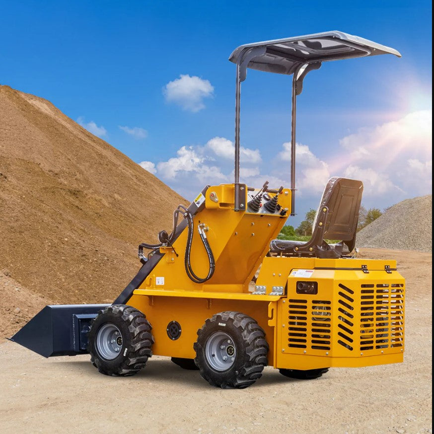 Mini Ride-On Loader Skid Steer Wheel Loader Gasoline Engine