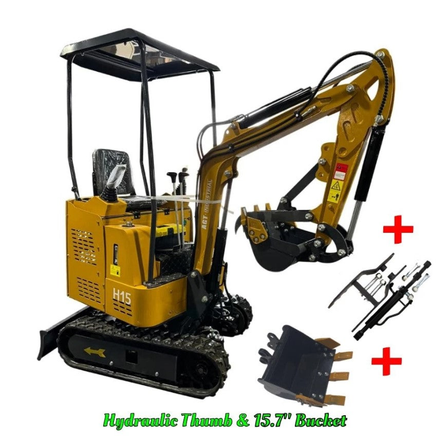 AGT H15 1.5 ton 13.5HP RATO Mini Excavator with pilot control system