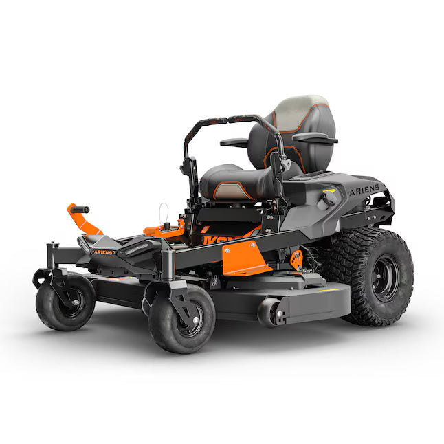 Zero-turn lawn mower with Ariens branding on a white background