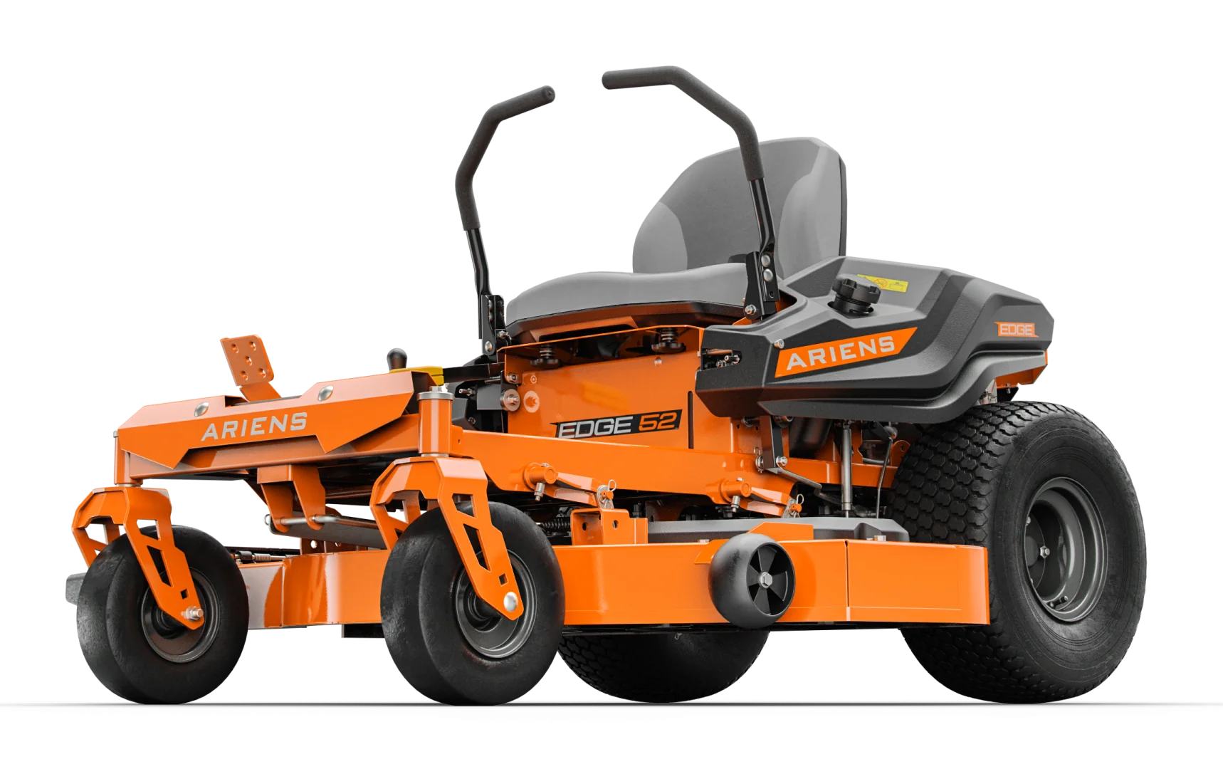 Orange Ariens zero-turn lawn mower on a white background