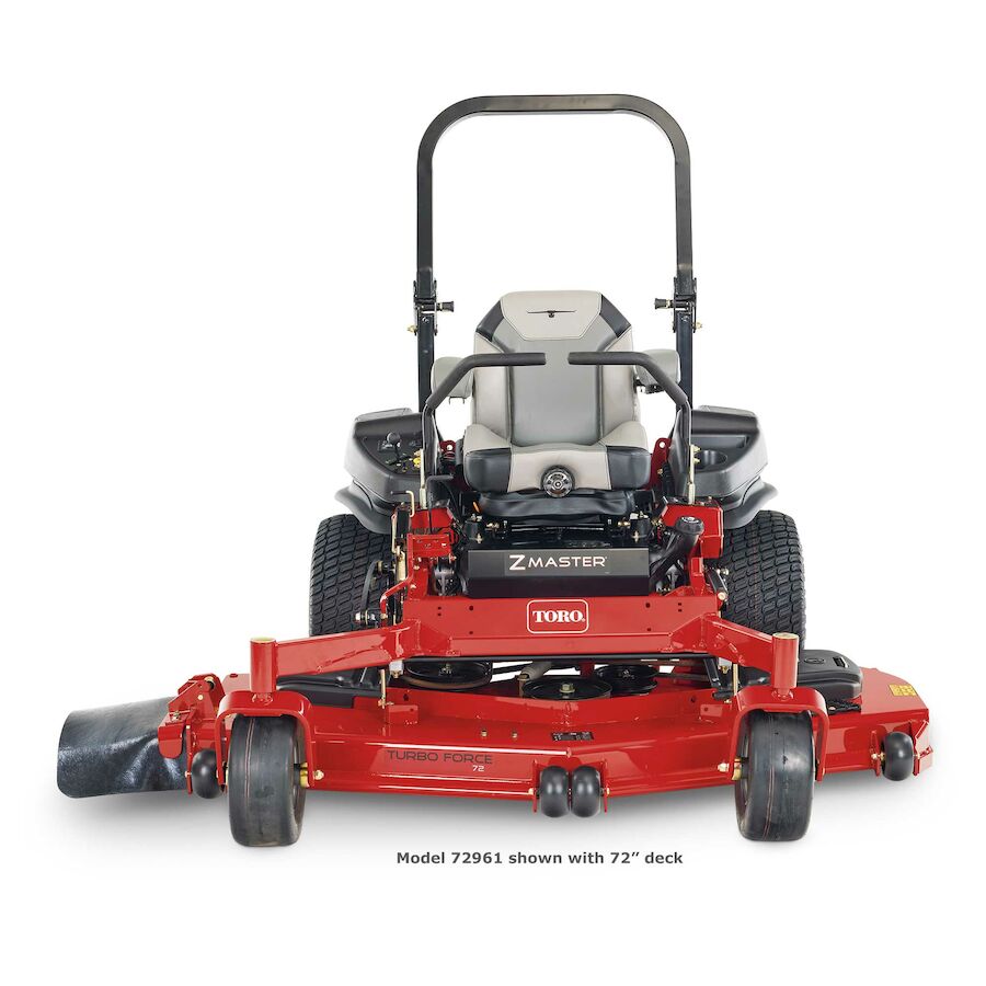 Red Toro Z Master lawn mower on a white background