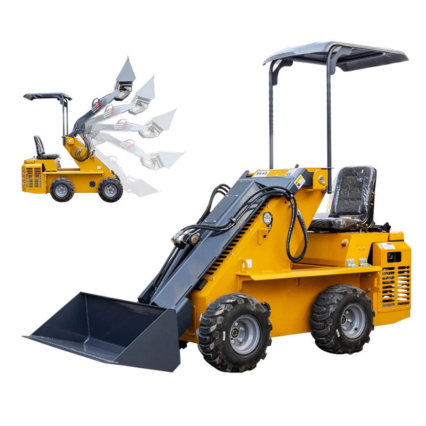 Mini Ride-On Loader Skid Steer Wheel Loader Gasoline Engine