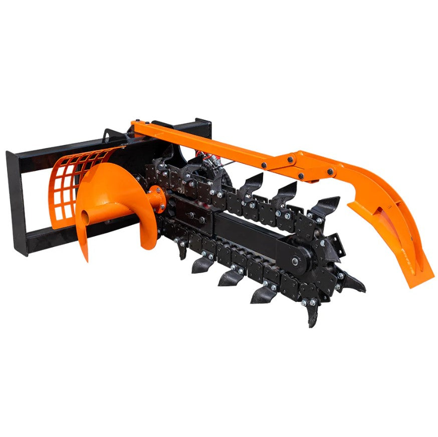 Hydraulic Trencher Skid Steer Attachment 37'' Ditch Witch for Bobcat Loader with Univeral Mounting Coupler