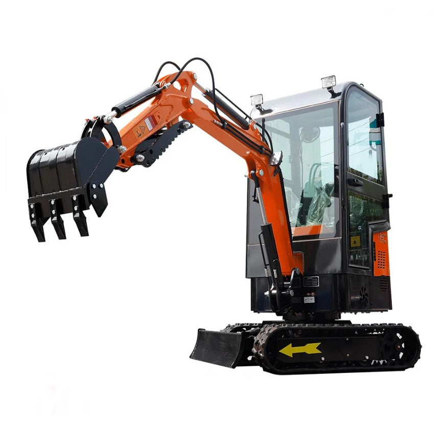 MMS Mini Excavator 1 Ton Crawler Digger With Closed Cab 13.5HP Gasoline Egnine Excavator