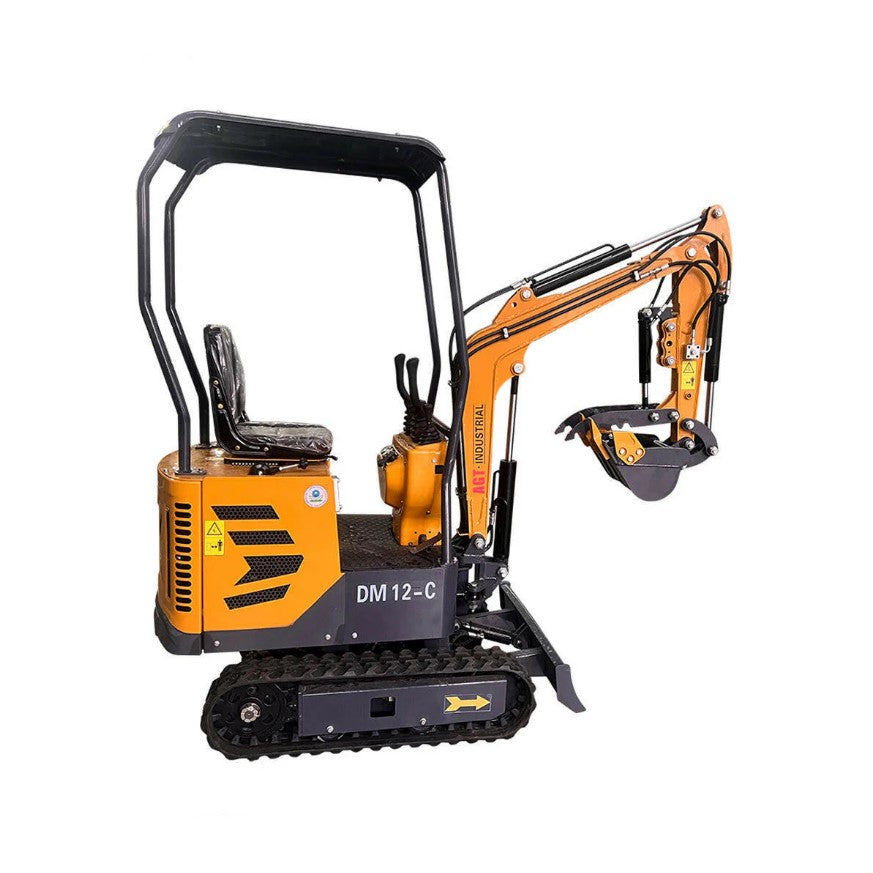 1 Ton 2024 AGT Mini Excavator W/ SIDE SWING BOOM & HYDRAULIC THUMB | AGT DM12-C
