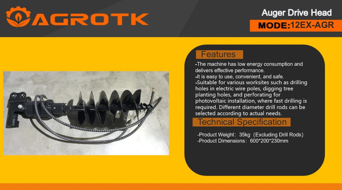 Bit Auger for AGT Mini Excavator | 12EX-AGR