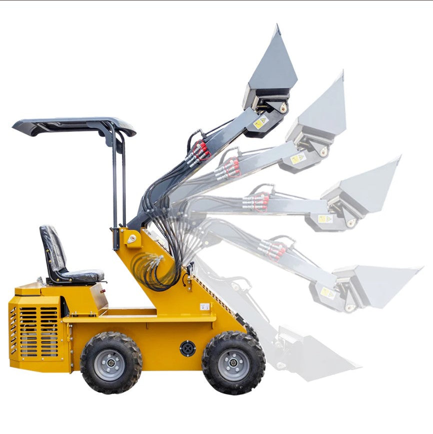 Mini Ride-On Loader Skid Steer Wheel Loader Gasoline Engine