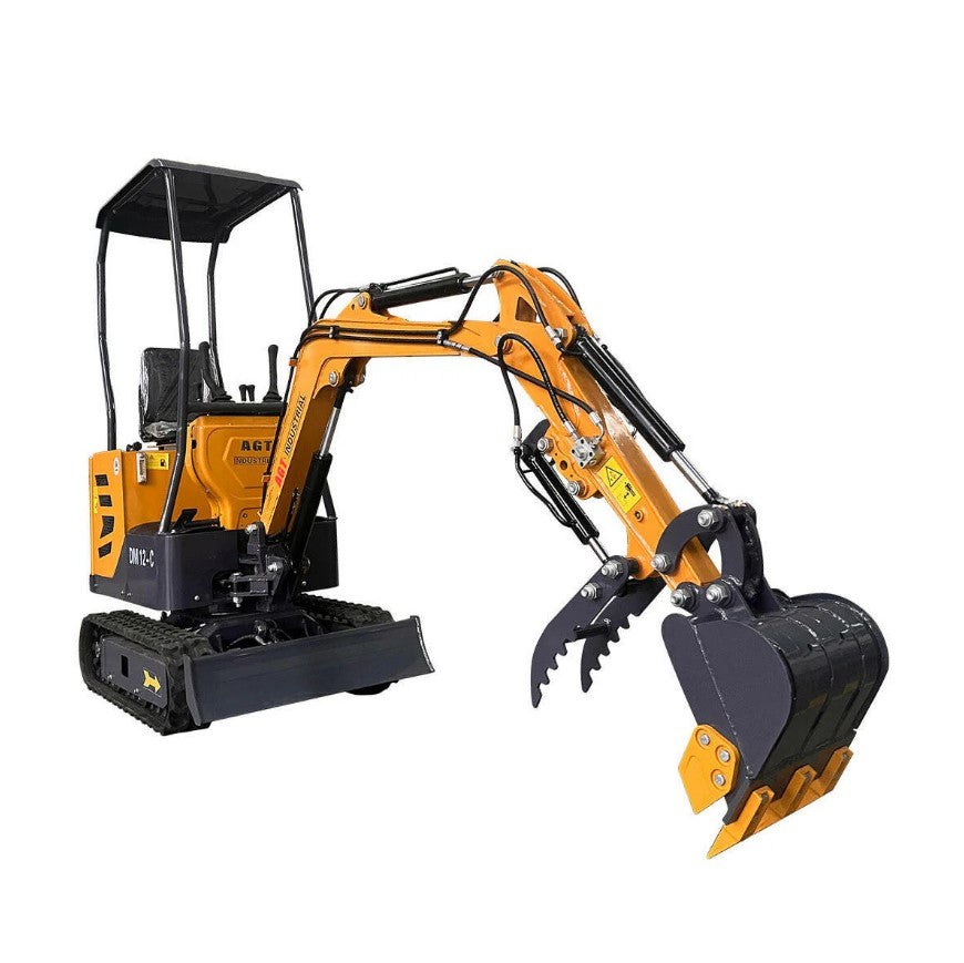 1 Ton 2024 AGT Mini Excavator W/ SIDE SWING BOOM & HYDRAULIC THUMB | AGT DM12-C