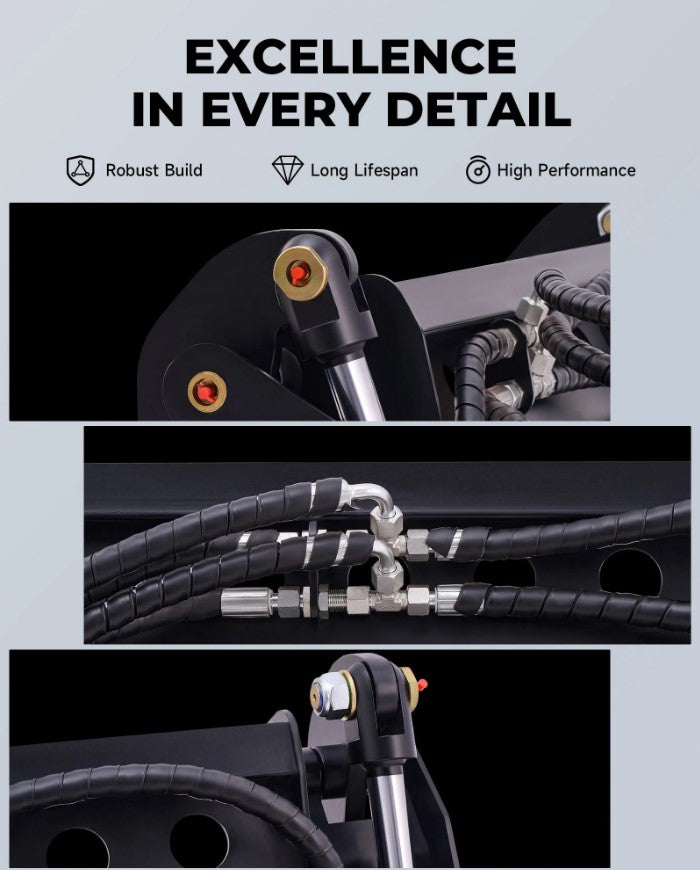 41" 4-in-1 Combo Mini Skid Steer Bucket Attachment with Quick Attach, Universal Mount