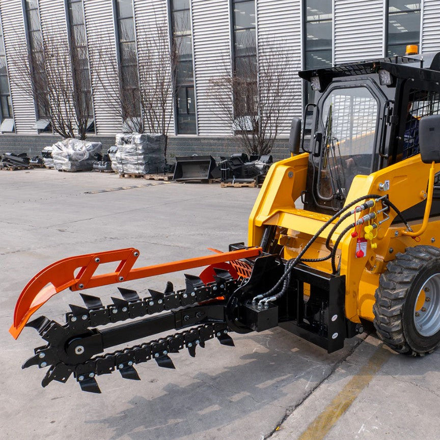 Hydraulic Trencher Skid Steer Attachment 37'' Ditch Witch for Bobcat Loader with Univeral Mounting Coupler