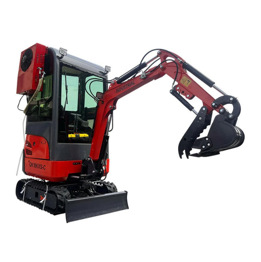 1-Ton, Kubota Engine Mini & Small Excavator w/Air Conditioning, Side Swing & Enclosed Cab | AGT-KH18K-CC