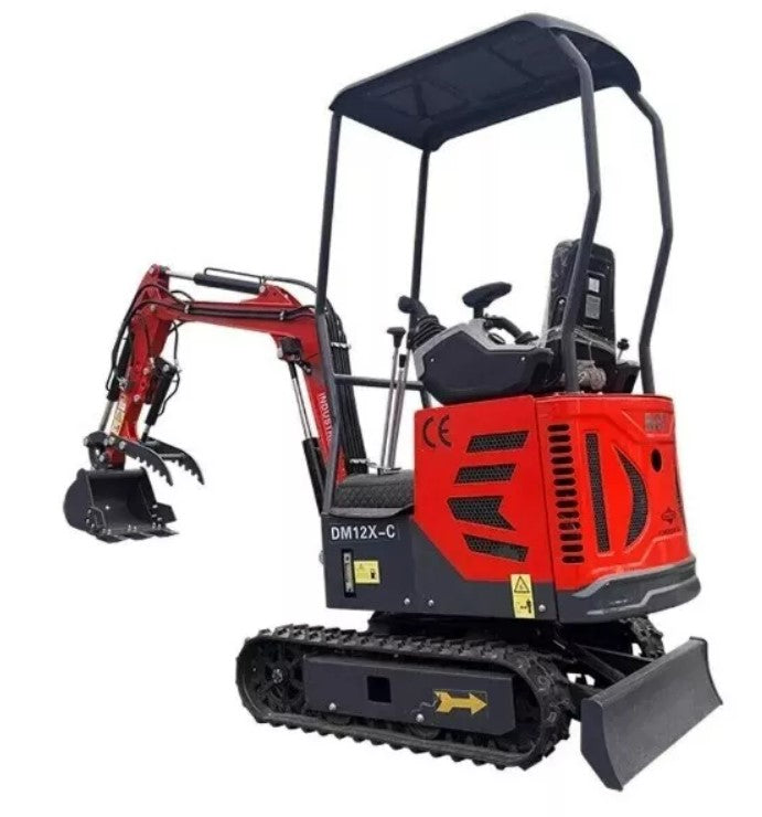 AGT-DM12X-C Mini Excavator w/ Pilot Control Swing Boom and Hydraulic Thumb