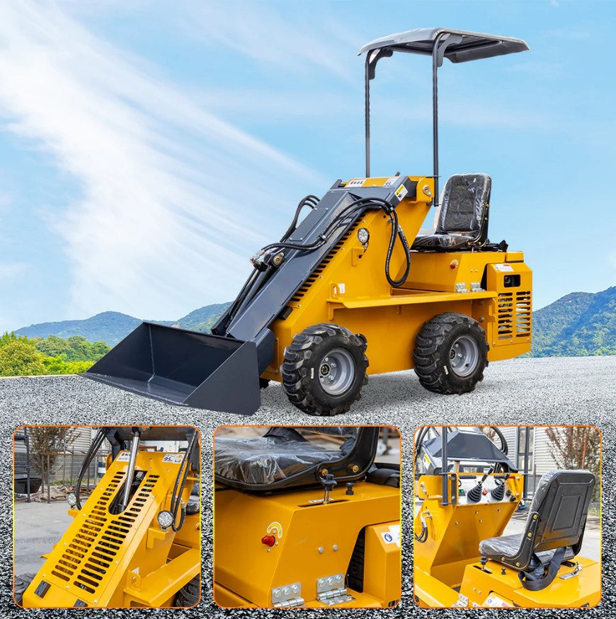 Mini Ride-On Loader Skid Steer Wheel Loader Gasoline Engine