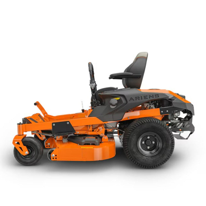 Orange and black Ariens lawn mower on a white background