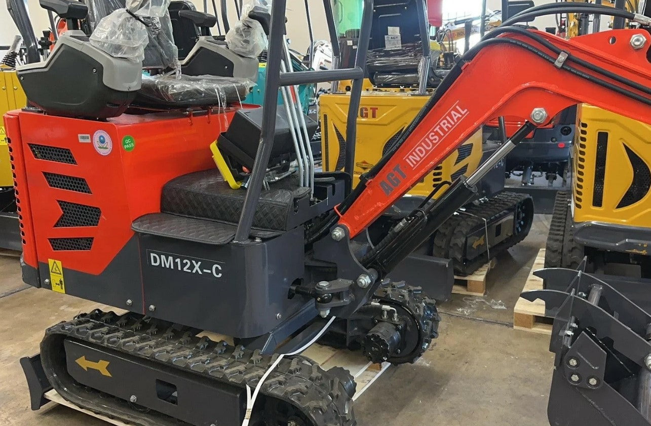 AGT-DM12X-C Mini Excavator w/ Pilot Control Swing Boom and Hydraulic Thumb