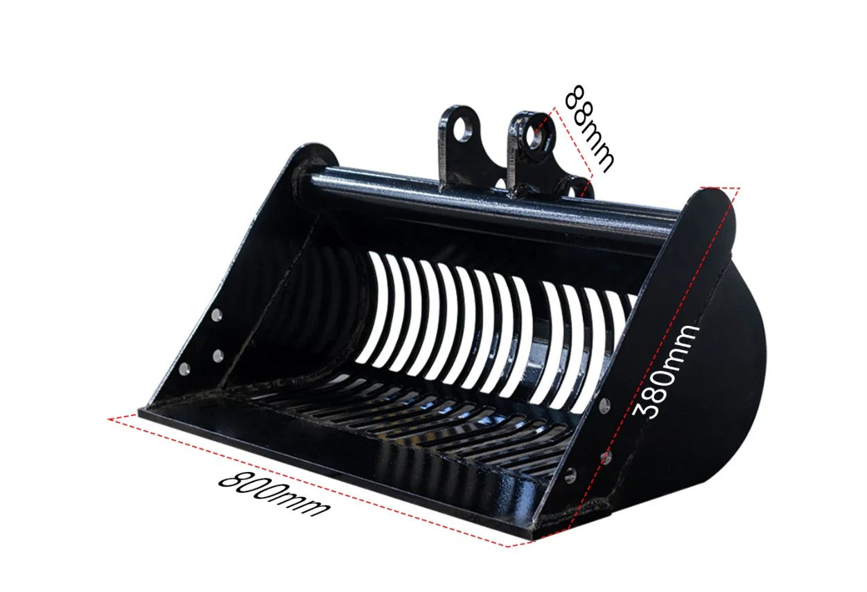 8 pcs Mini Excavator Attachments Narrow Bucket Ripper Rake Auger Quick Hitch Screening Bucket For Mini Excavator
