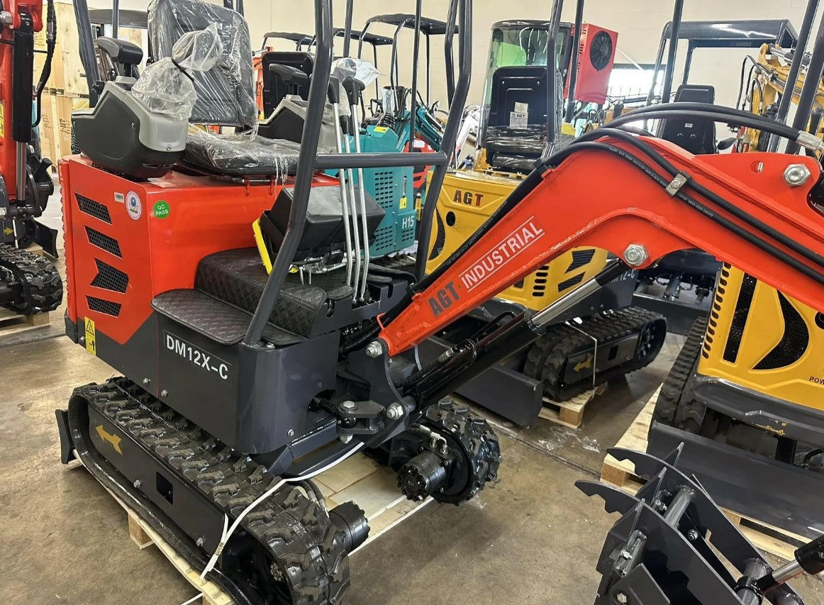 AGT-DM12X-C Mini Excavator w/ Pilot Control Swing Boom and Hydraulic Thumb