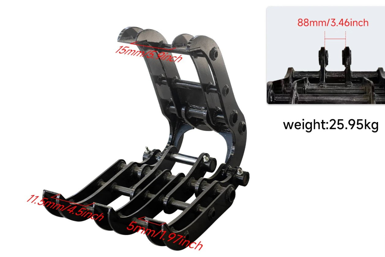 8 pcs Mini Excavator Attachments Narrow Bucket Ripper Rake Auger Quick Hitch Screening Bucket For Mini Excavator