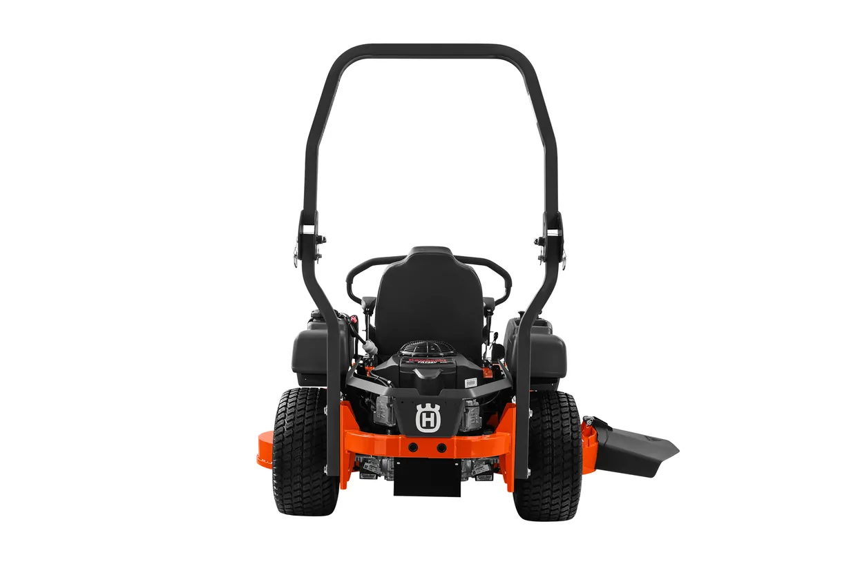 Husqvarna zero-turn lawn mower on a white background

