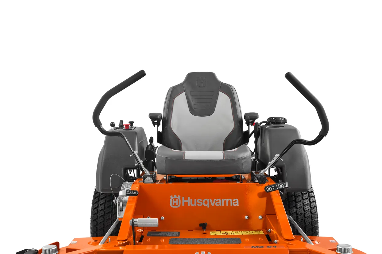 Husqvarna riding lawn mower on a white background

