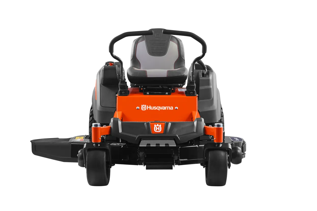 Husqvarna riding lawn mower on a white background
